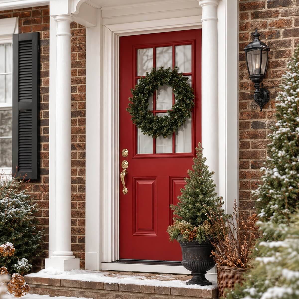 Artificial Christmas Wreath - Realistic PVC Foliage Wreath with Pre-Lit LED Lights for Festive Home & Door Decoration