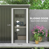 Garden Storage Shed with Sliding Door and Sloped Roof, 5 x 3ft, Black