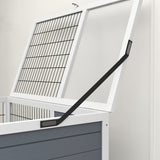 Double Deckers Guinea Pig Cage, Indoor Rabbit Hutch with Feeding Trough, Trays, Ramps, Openable Top - Grey