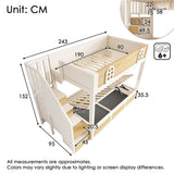 Kids Bunk Bed with Stairs and Storage – Solid Wood High Sleeper with Storage Cubes and Hydraulic Storage