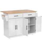Kitchen Island Trolley with Drop Leaf - Rolling Serving Cart with Storage