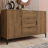 Sideboard Cabinet with 2 Doors and 3 Drawers - Storage Unit with Adjustable Shelf
