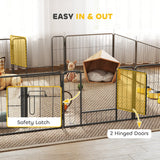 12 Panels Heavy Duty Puppy Playpen, Small Dogs Indoor Outdoor - Silver