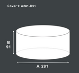 Garden Furniture Cover 281×91cm - Black Waterproof Outdoor Furniture Protector
