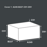 Rectangular Garden Furniture Cover - Black Waterproof Outdoor Patio Protector