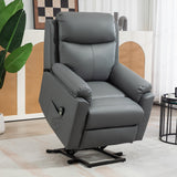 Electric Riser Recliner Chair with 70?? Recline, Faux Leather Charcoal Grey