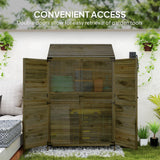 Garden Shed Two-Tier, 59 x 103.5 cm, Wooden Olive Brown