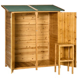 Fir Wood Garden Shed, with Asphalt Roof - Natural