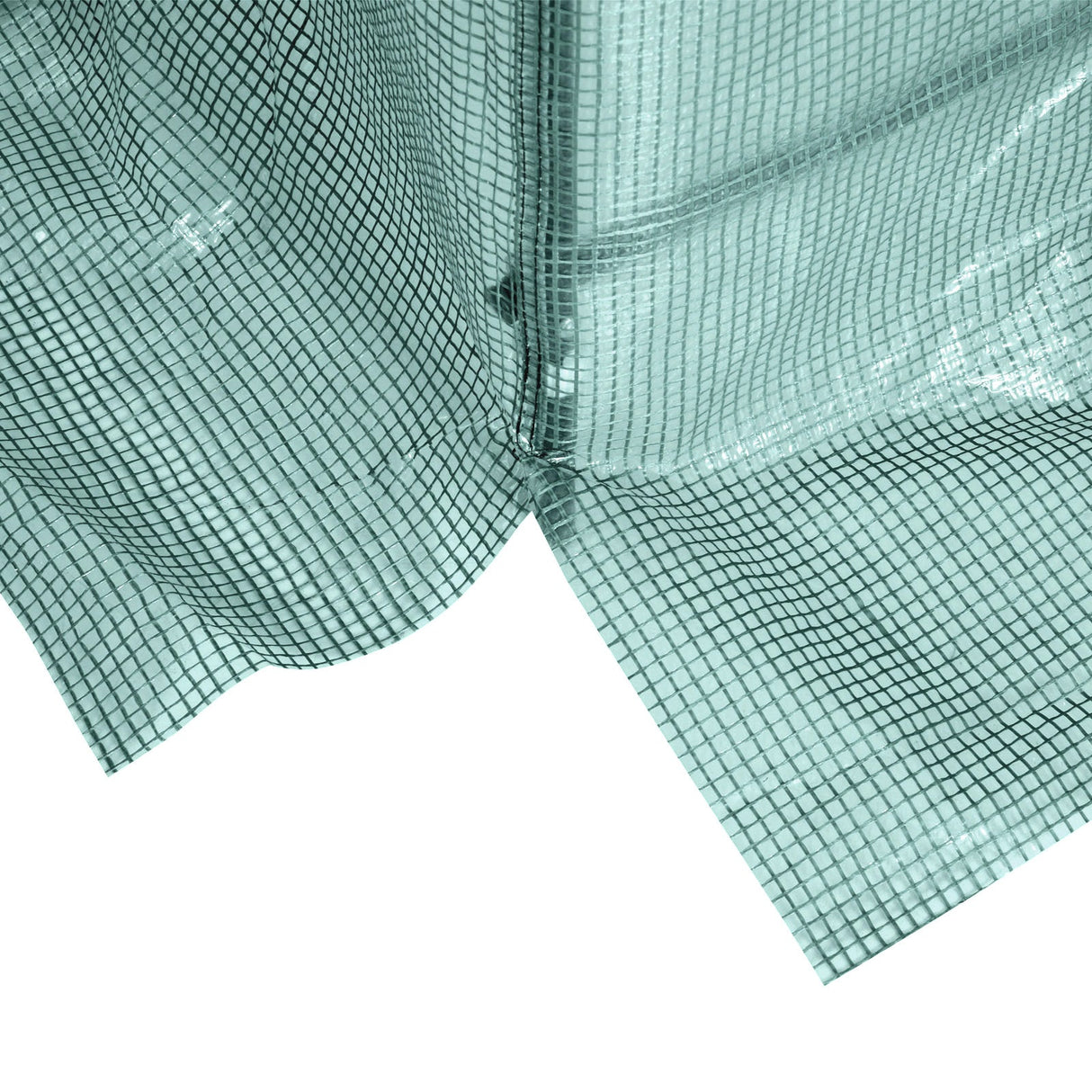 Polytunnel Greenhouse, Walk-in with Roll-Up Door & Windows, Green