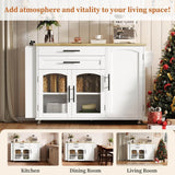Kitchen Island Trolley - Foldable Worktop, Storage Shelves, Drawer, Wheels