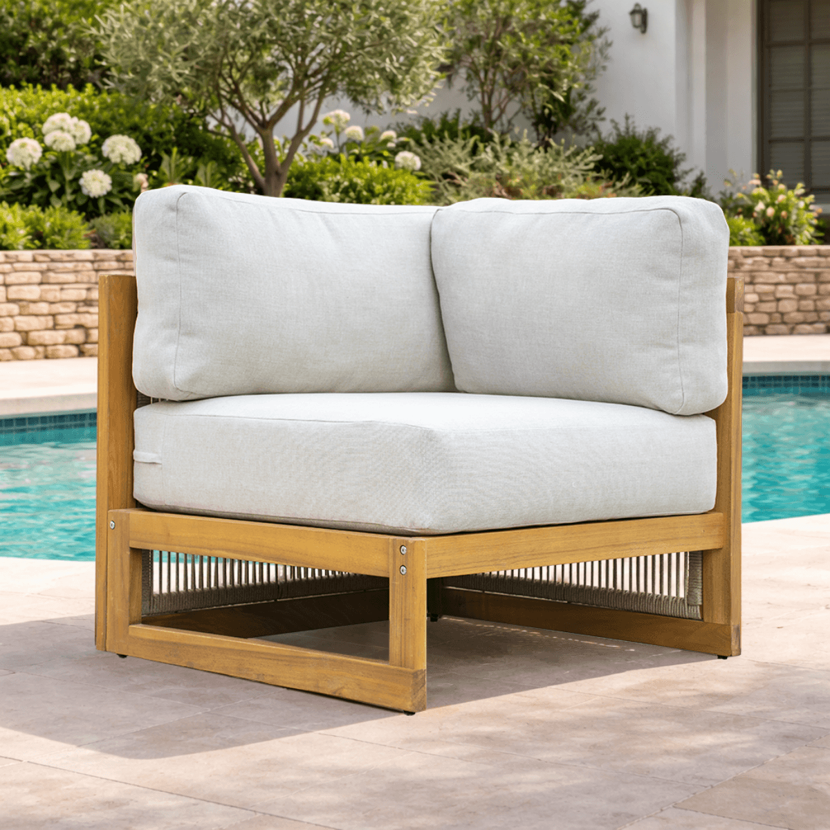 CAVEN Solid Wood Outdoor Corner Sofa