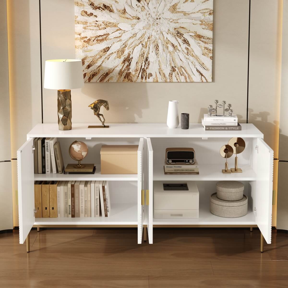 Modern Sideboard Cabinet - Large Storage Unit for Living Room, Dining Room or Hallway