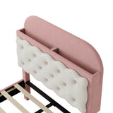 3ft Single Velvet Bed Frame - Cookie Shaped Headboard with Storage Drawer