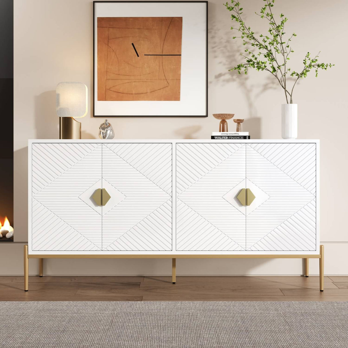 Modern Sideboard Cabinet - Large Storage Unit for Living Room, Dining Room or Hallway
