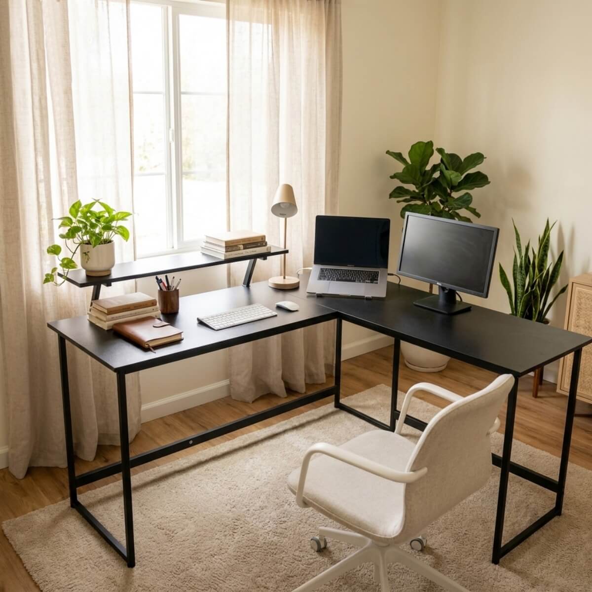 L Shaped Corner Desk - Home Office Computer Desk