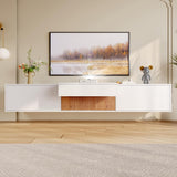 Modern TV Stand - Low Profile TV Unit with Projector Shelf & Storage, Contemporary Media Console for Living Room