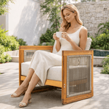 CAVEN Solid Wood Outdoor Armchair