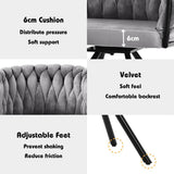 Set of 6 Velvet Swivel Dining Chairs - Luxury Accent Chairs with Metal Legs, Grey