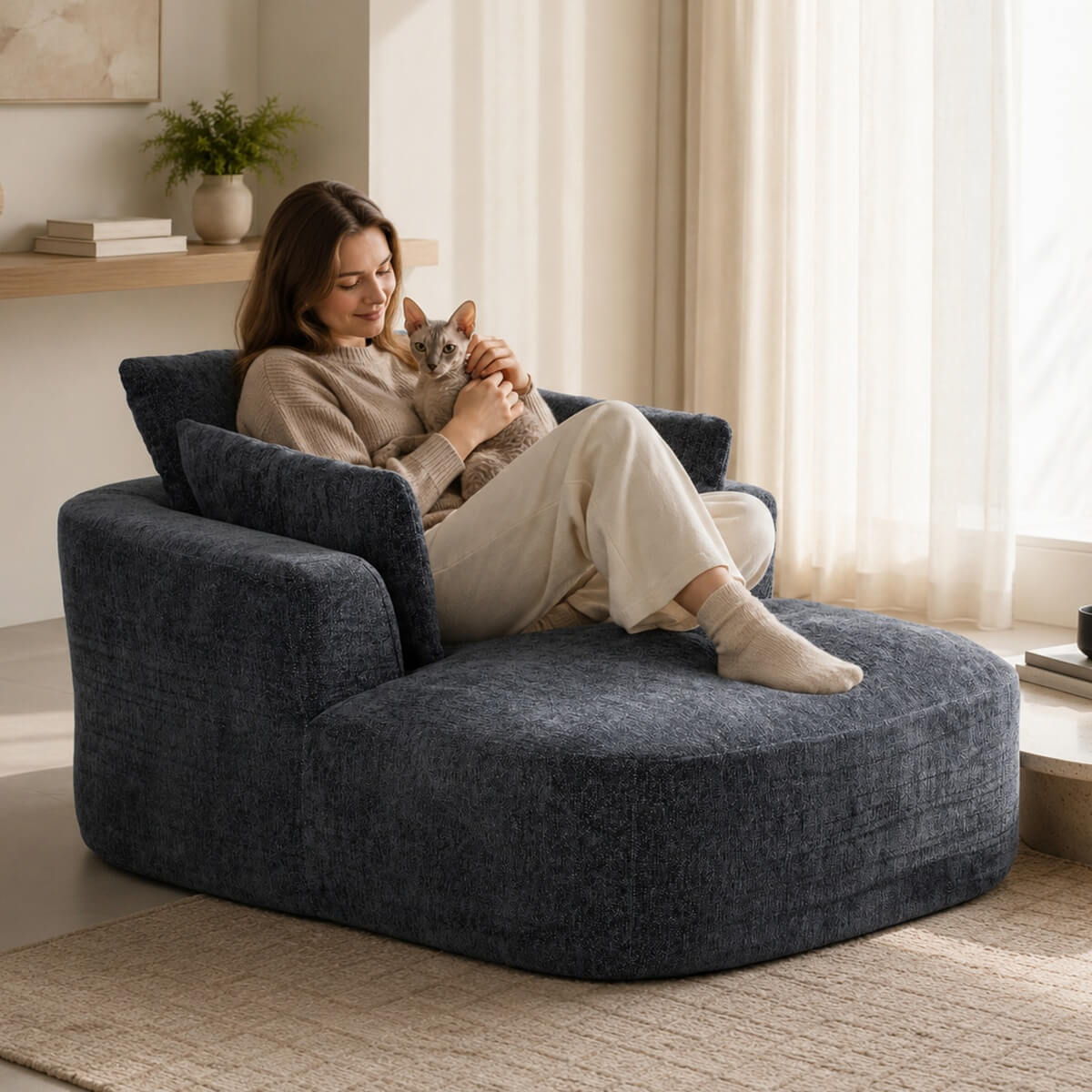 SOFTY Compressed Indoor Lounge Sofa Chair with Cushions – Abrihome UK