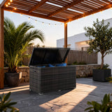 Large Outdoor Wicker Storage Box - Weatherproof Garden & Patio Chest