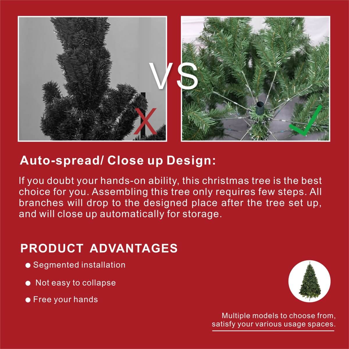 Realistic Full Green Artificial Christmas Tree - Lush PVC Xmas Tree for Indoor Home & Festive Decoration, 5ft/6ft/7ft