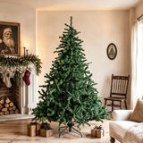 Realistic Full Green Artificial Christmas Tree - PVC Xmas Tree for Easy Setup & Indoor Festive Decoration, 6ft/7ft/8ft