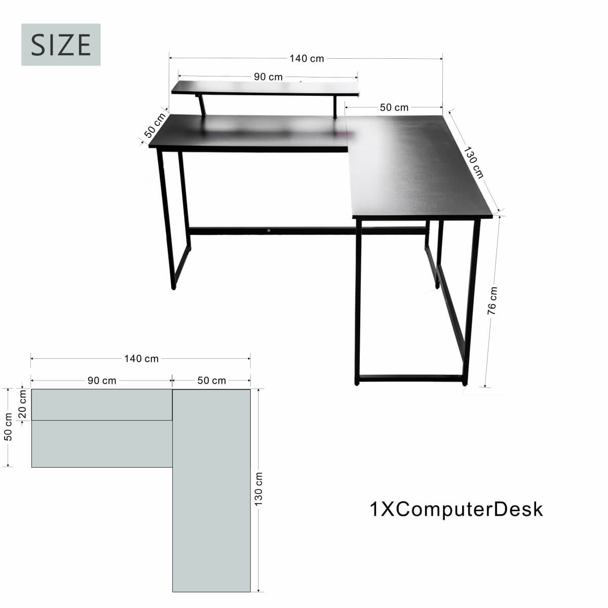 L Shaped Corner Desk - Home Office Computer Desk