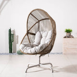 Metal Hanging Egg Chair - Outdoor Garden Swing Chair, Beach Yellow