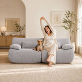 SOFTY Grey Indoor Modular Sofa Set - Space-Saving Compressed Sectional Sofa