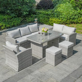 8-Seater  Outdoor Rattan Conversation Set with Storage Box - PAS-1403B-WW