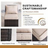 9 Seater Outdoor Rattan Fire Pit Sofa Set – Garden Lounge with Rectangular Fire Pit Table and Side Table with Built-In Storage