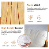 4-Seater Acacia Wood Outdoor Sofa Set – Solid Wood Garden Lounge with Coffee Table