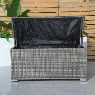 Small Outdoor Iron Frame Waterproof Rattan Storage Box - PA-3256S