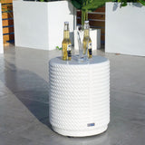 White Waterproof Outdoor Side Table - PAT-2462ST