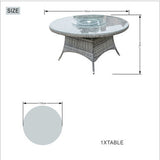6-Seat Round Outdoor Dining Table with Glass Turntable - PAD-1711