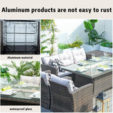Savannah Sunset 6-Piece Outdoor Rattan Fire Pit Set with Sofas & Storage (PAG-1503+1106R)