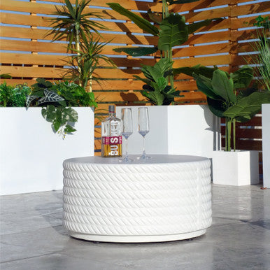 White Waterproof Outdoor Coffee Table - PAT-2462TA