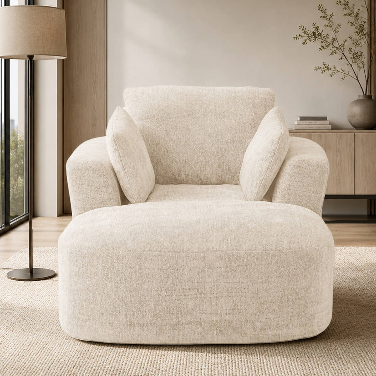SOFTY Compressed Indoor Lounge Sofa Chair - Beige