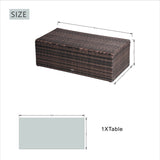 7 Seater Rattan Garden Sofa Set – Outdoor Lounge Set with Storage Coffee Table and Footstools