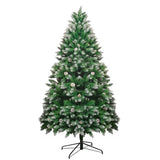 Snow-Flocked Artificial Christmas Tree with Pine Cones - Realistic Green Xmas Tree for Indoor Home Decoration