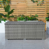 Rattan Garden Storage Box - Medium Outdoor Patio Storage Chest