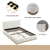 4ft6 Double Upholstered Bed with Soft Headboard - PU & MDF Bed Frame