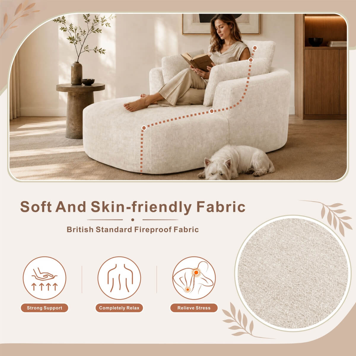 SOFTY Compressed Indoor Lounge Sofa Chair - Beige