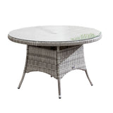 4 Seater Round Rattan Outdoor Dining Table - Garden Patio Dining Table