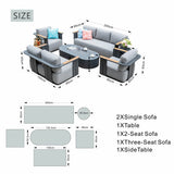 VAREL 5-Piece Sofa Set with LYRIN Fire Pit Table (Full Set)