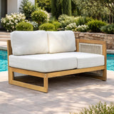 CAVEN Solid Wood Outdoor Left Arm Sofa with Adjustable Seat