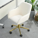 White Swivel Office Chair - Adjustable Height Desk Chair