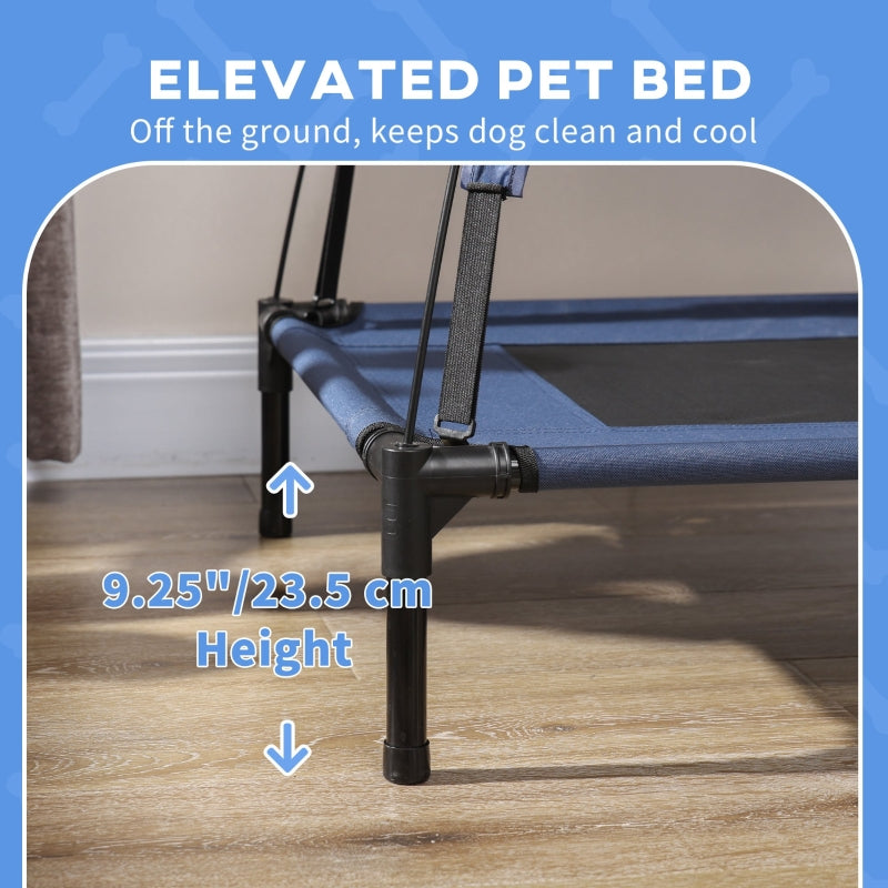 Raised Dog Bed Waterproof Elevated Pet Cot Blue