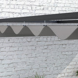 Lean To Steel Pergola, 3 x 4m with Moving Fabric Canopy - Dark Grey