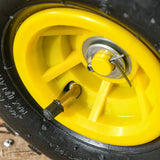 Garden Trolley Cart: Heavy Duty, 10" Pneumatic Wheels, 150kg Capacity, Yellow